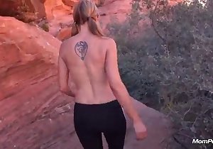 Outdoor fucking video with a rock-climbing hoe