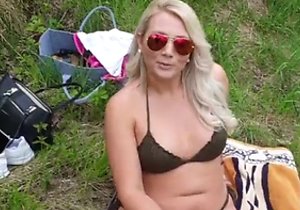 Big-butted babe getting fucked in the grass, HARD