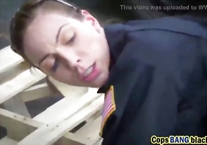 Sexy white policewomen are getting fucked from behind