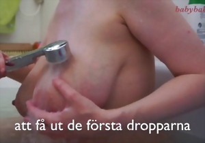 Aesthetic chick with hard nipples shows her milky boobies